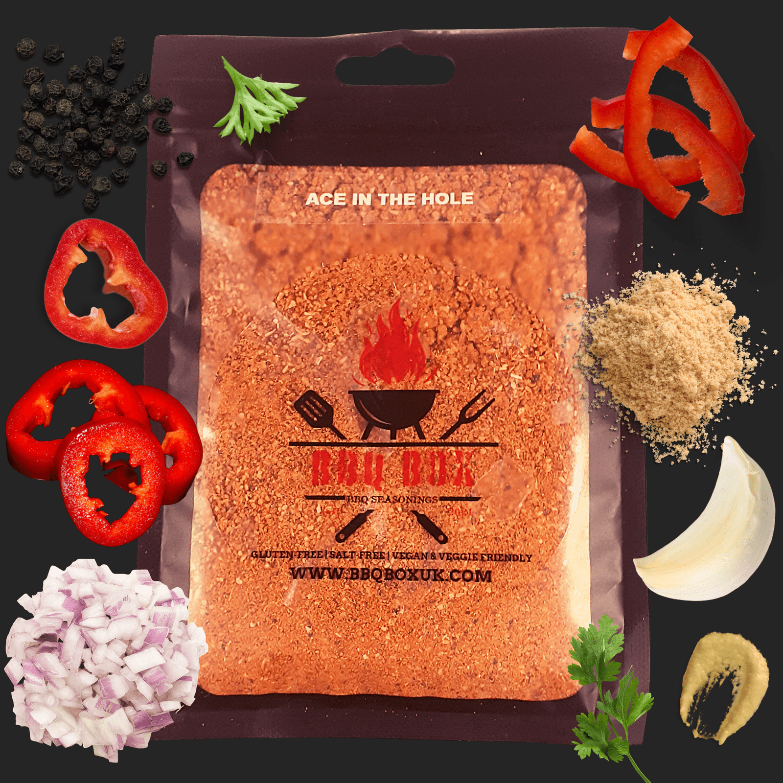 BBQ BOX UK - ACE IN THE HOLE SEASONING - SPICY HOT BARBECUE RUB 