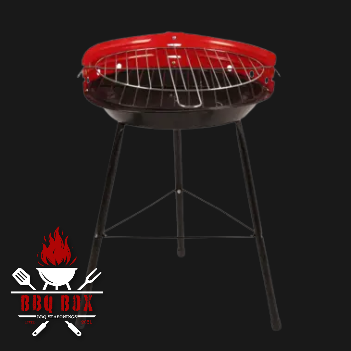 RED PORTABLE TRADITIONAL CHARCOAL BARBECUE - 14"